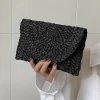 Women Fashion Flap Envelope Bags Summer Beach Bag Handmade Wallet Straw Knitted Handbag Lady Coin Phone Long Purse Clutches - Image 6