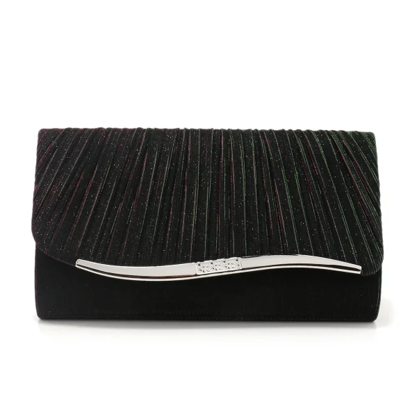 Ruched Women Evening Bags Glitter Fashion Envelope Design Cover Handbags With Shoulder Purse - Image 3