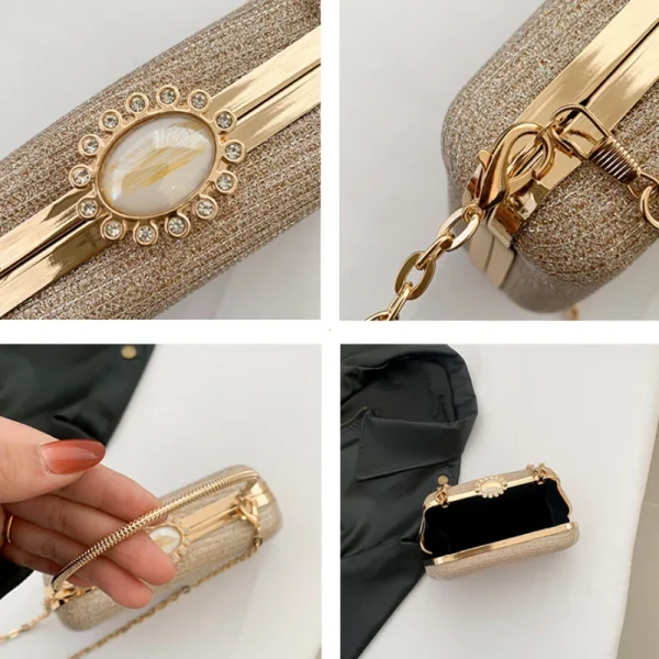 Luxury High Design Women Evening Bag Brand Party Banquet Glitter Bag for Ladies Wedding Clutch Handbag Shoulder Bag Chain Bolsas - Image 3