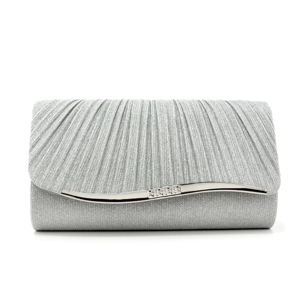 Ruched Women Evening Bags Glitter Fashion Envelope Design Cover Handbags With Shoulder Purse - Image 4