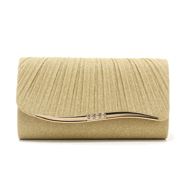 Ruched Women Evening Bags Glitter Fashion Envelope Design Cover Handbags With Shoulder Purse - Image 2