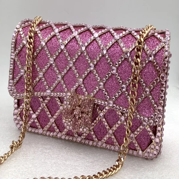 XIYUAN Purple/Green Evening Crystal Handbag Bridal Party Handbags Clutches Purses Women Clutches Purse Designer Evening Bags - Image 2