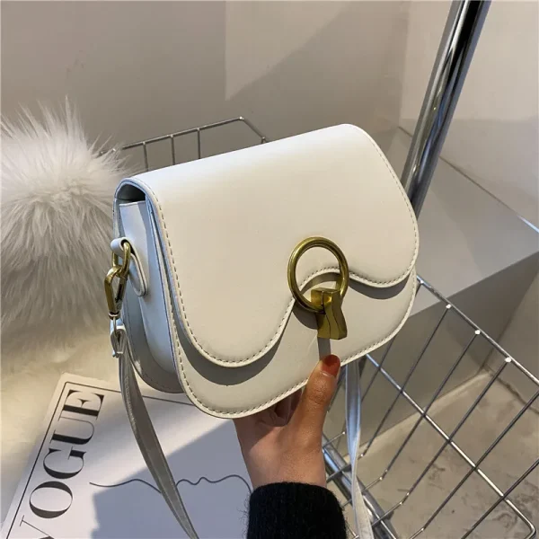 Solid Leather Crossbody Bags for Women 2023 Trend Brand Purses and Handbags Women's Vintage Shoulder Bags Lady Tote Bag - Image 2