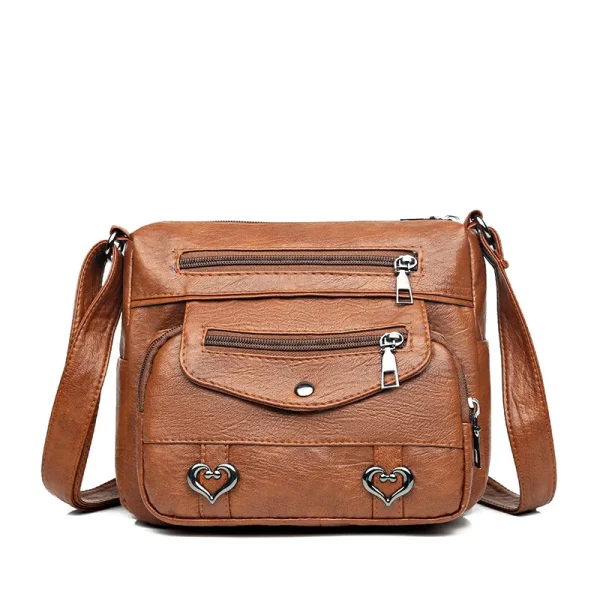 Vintage High Quality PU Leather Shoulder Crossbody Bag Women's Large Capacity Messenger Bag Luxury Design Travel Mom's Handbags