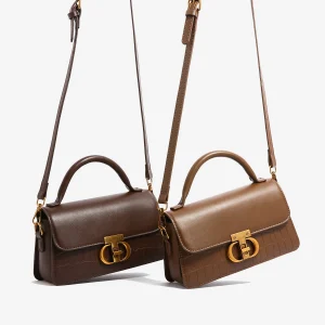 Small Leather Armpit Bags for Women, Chain Shoulder, Crossbody Bag, Ladies Vintage Underarm Handbags, Summer