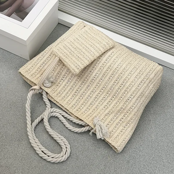 Designer Women Handbags Fashion Large Capacity Straw Tote Bag Summer Beach Bag Casual Bali Big Purse - Image 3