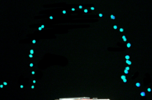 LED representation of the working envelope of where the card would operate in space when over and close to the card reader. Outside of this envelope operation ceases