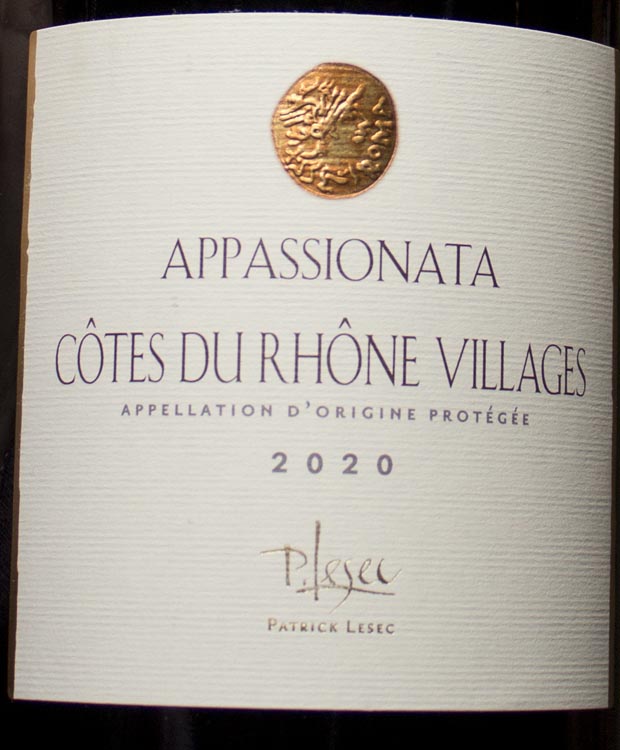 Last Bottle Patrick Lesec Cotes Du Rhone Villages Appassionata 2020
