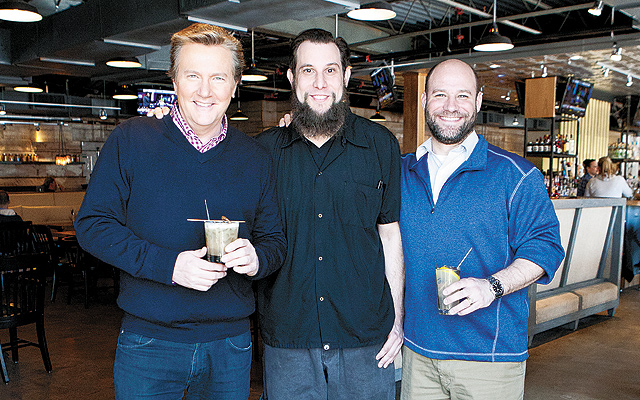 (From left): Pat Evans, Chef Jason Bush, and General Manager Jamie Trainis at Uptown's new BoneYard.