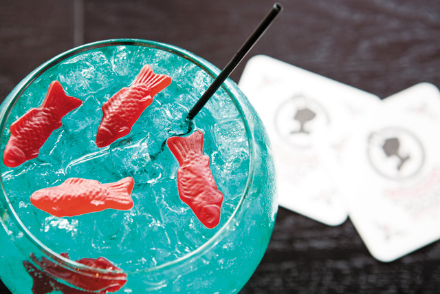 The bar menu features adult milkshakes and a lovely fishbowl drink to share, complete with Swedish fish. Photo by E. Katie Holm