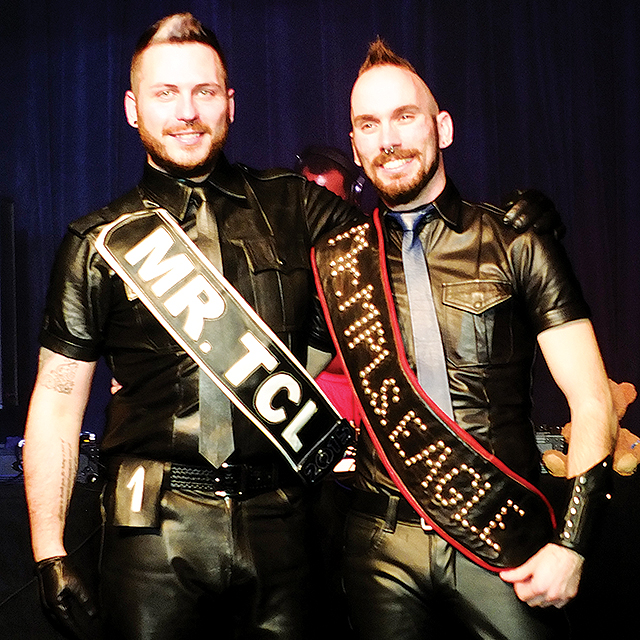 Left to right: Steven Patton, Mr. Twin Cities Leather 2015, and Ren Rushold, Mr. Minneapolis Eagle 2015. Photo by Steve Lenius