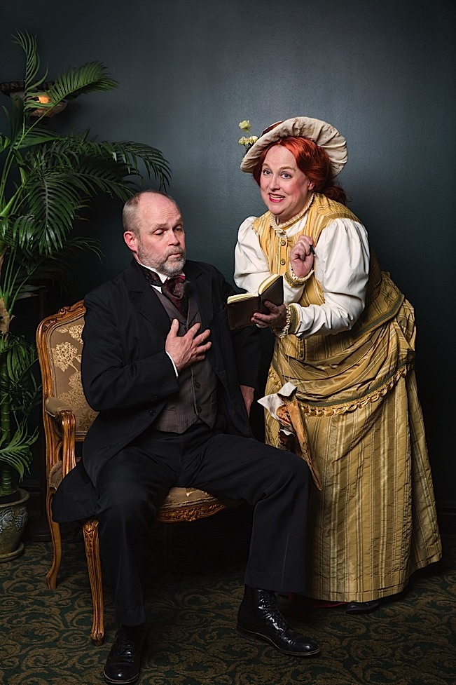 Alan Sorenson as Horace Vandergelder and Karen Wiese-Thompson as Dolly Levi. Photo by Richard Fleischman.