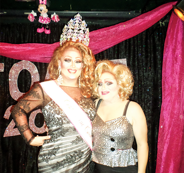 Miss Toast of the Town House 2015, Anastasia C. Principle (left), and Emcee Lily White. Photo by George Holdgrafer