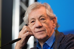 Ian McKellen speaking at an event.