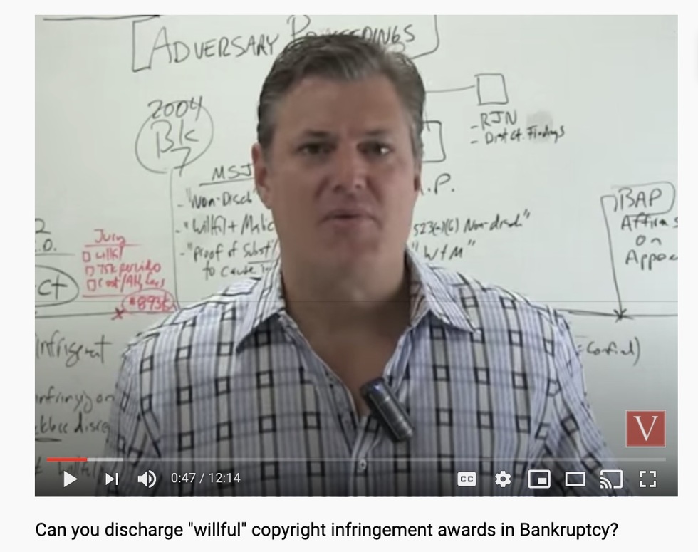 Can copyright infringement judgments be wiped out in bankruptcy?