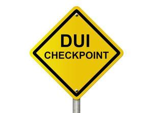 DUI Checkpoint yellow sign
