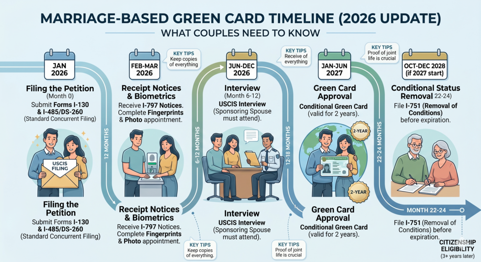 Marriage-Based Green Card Timeline in 2026: What Couples Need to Know