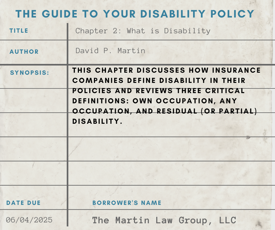 The Guide to Your Disability Policy - Chapter 2: What is Disability ...