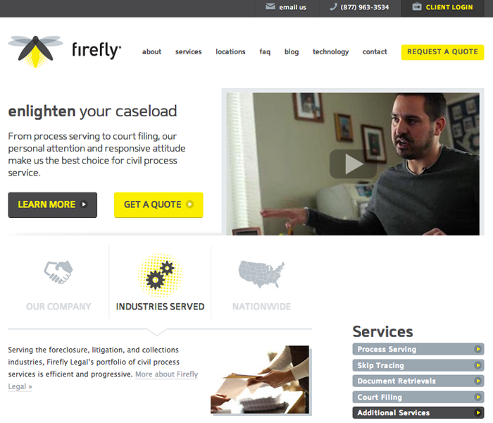 Firefly Legal Custom Website by ServeNow