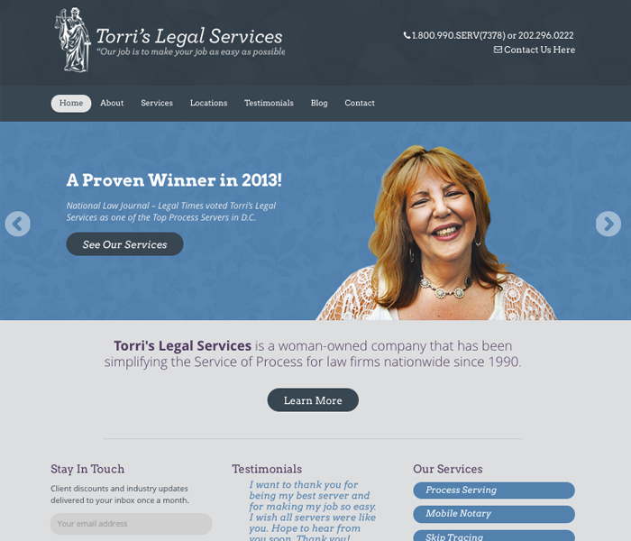Torri's Legal Services Custom Website by ServeNow