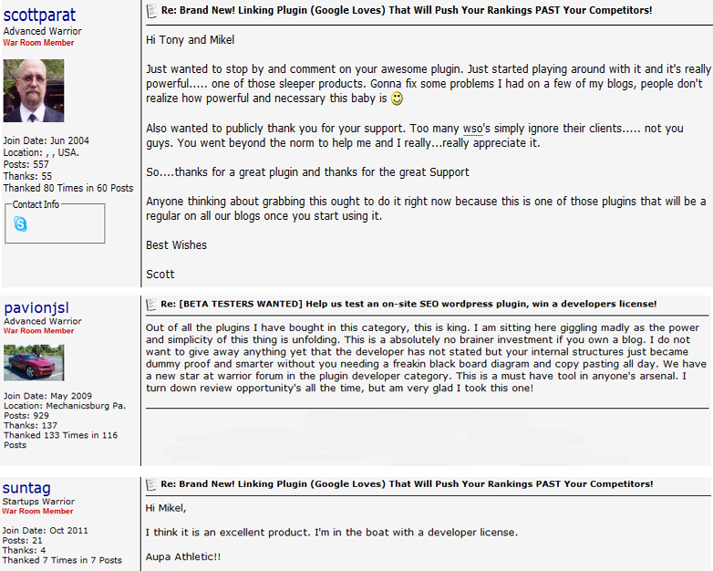 WP Internal Links Testimonials