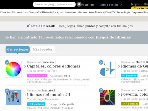 Juegos De Idiomas Cerebriti Learncloud