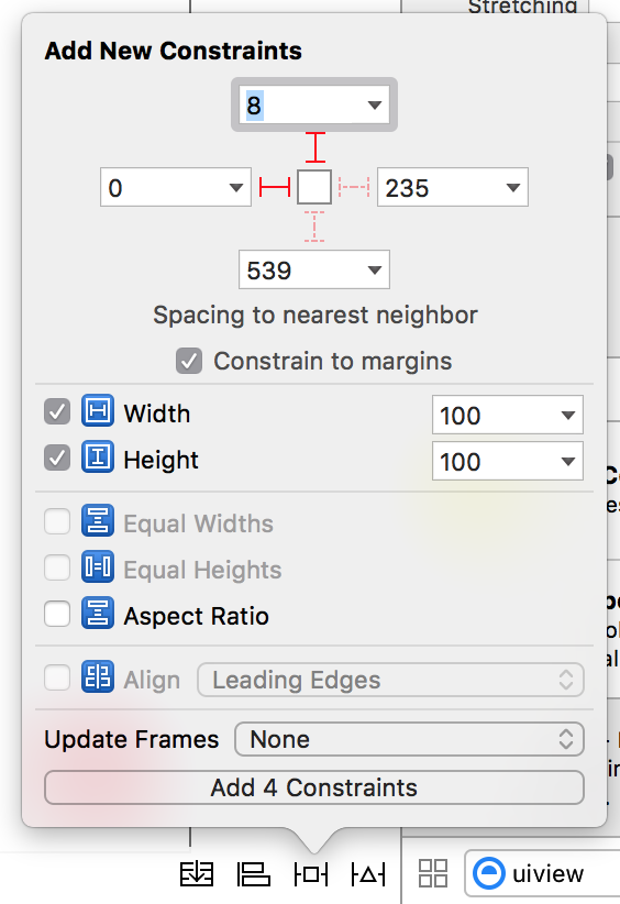 Pin Menu Constraints