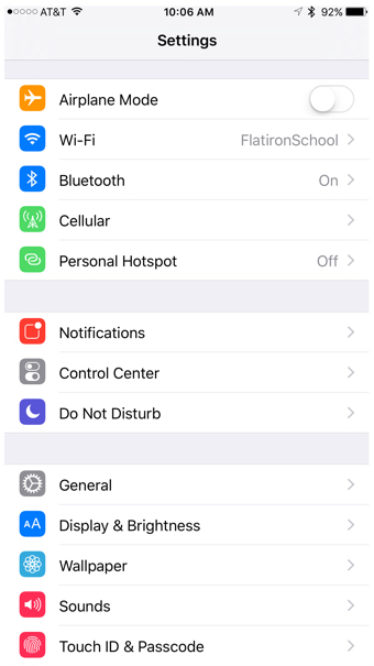 Settings app