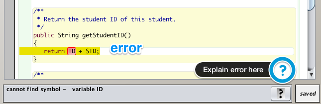 BlueJ-error-message