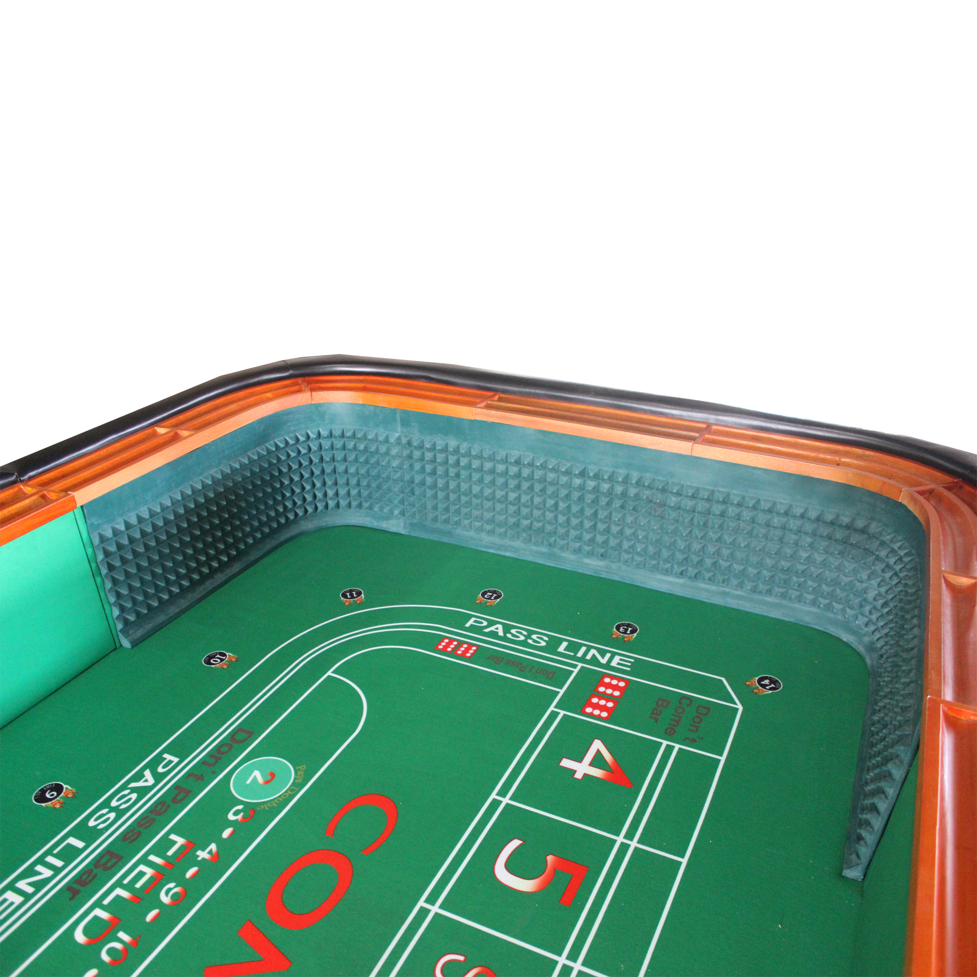 12 Foot Deluxe Craps Dice Table with Diamond Rubber Prdmium Casino