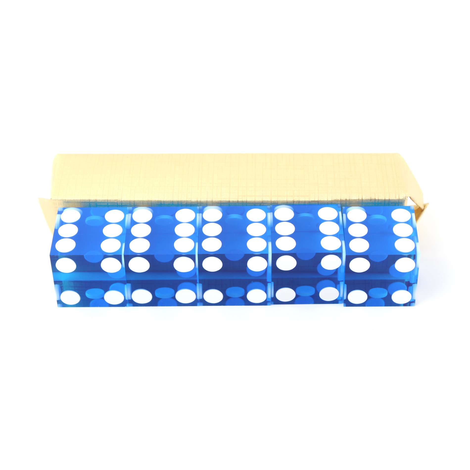 Blue Casino Craps Dice 19mm Grade Set of 5 Razor Edge Stick