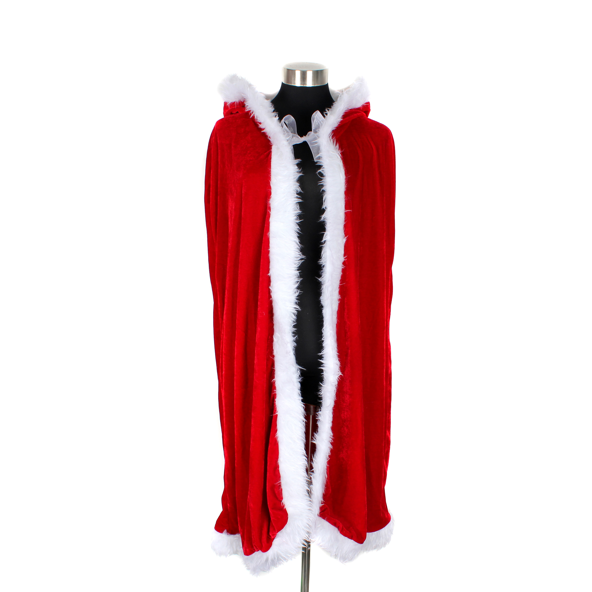 Womens Christmas Santa Claus Cloak Xmas Costume Cappa Cloak Cape Fancy