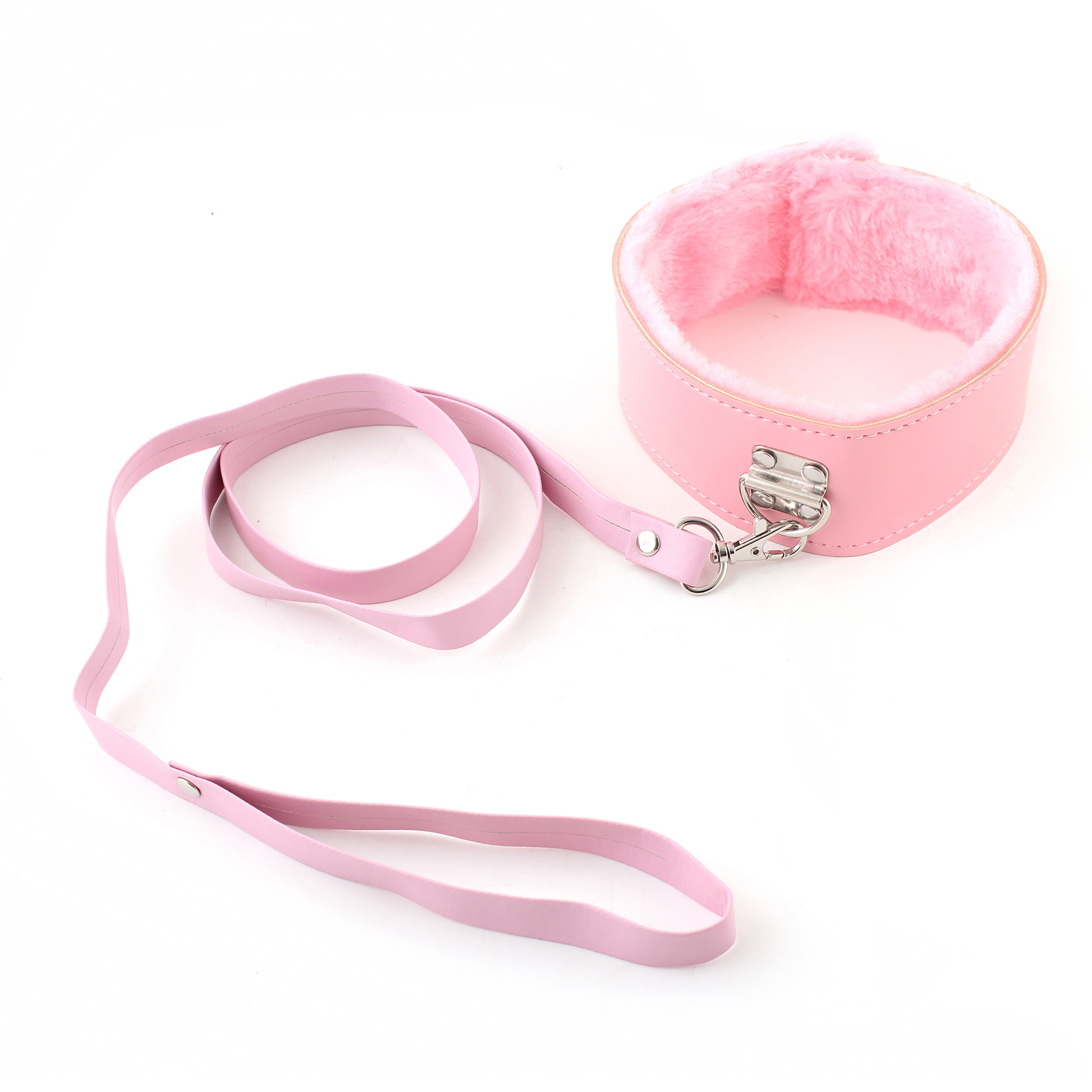 Pink Collar and Leash Throat Restraint Neck Fun Pleasure Shackle Sex