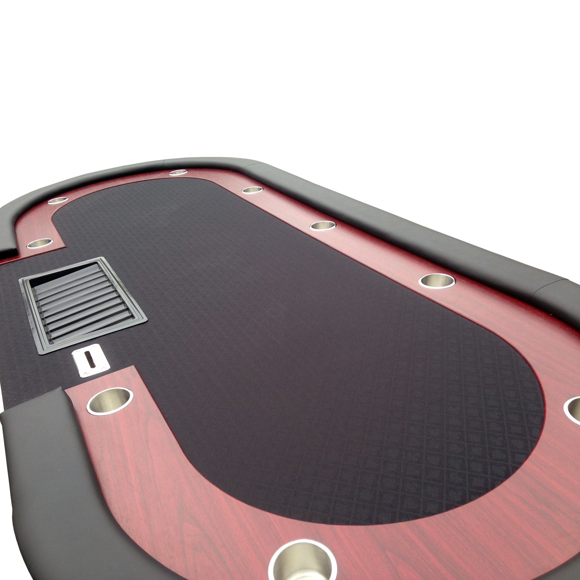 96" Texas Hold'em Casino Poker Table with Cup Holders Drop Box Chip