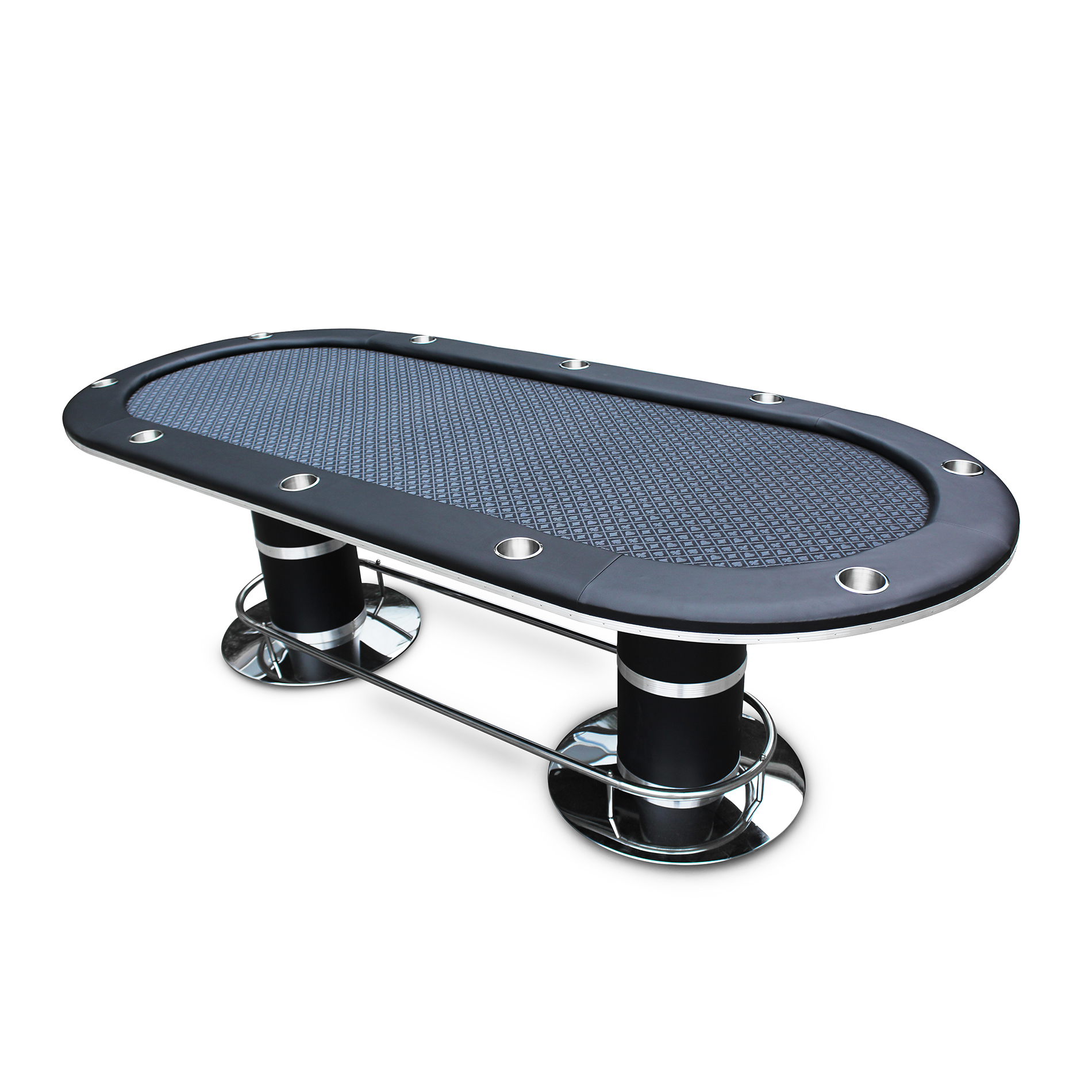 96" Knight 58 Plus Texas Hold'em Poker Table Cup Holders Black Speed