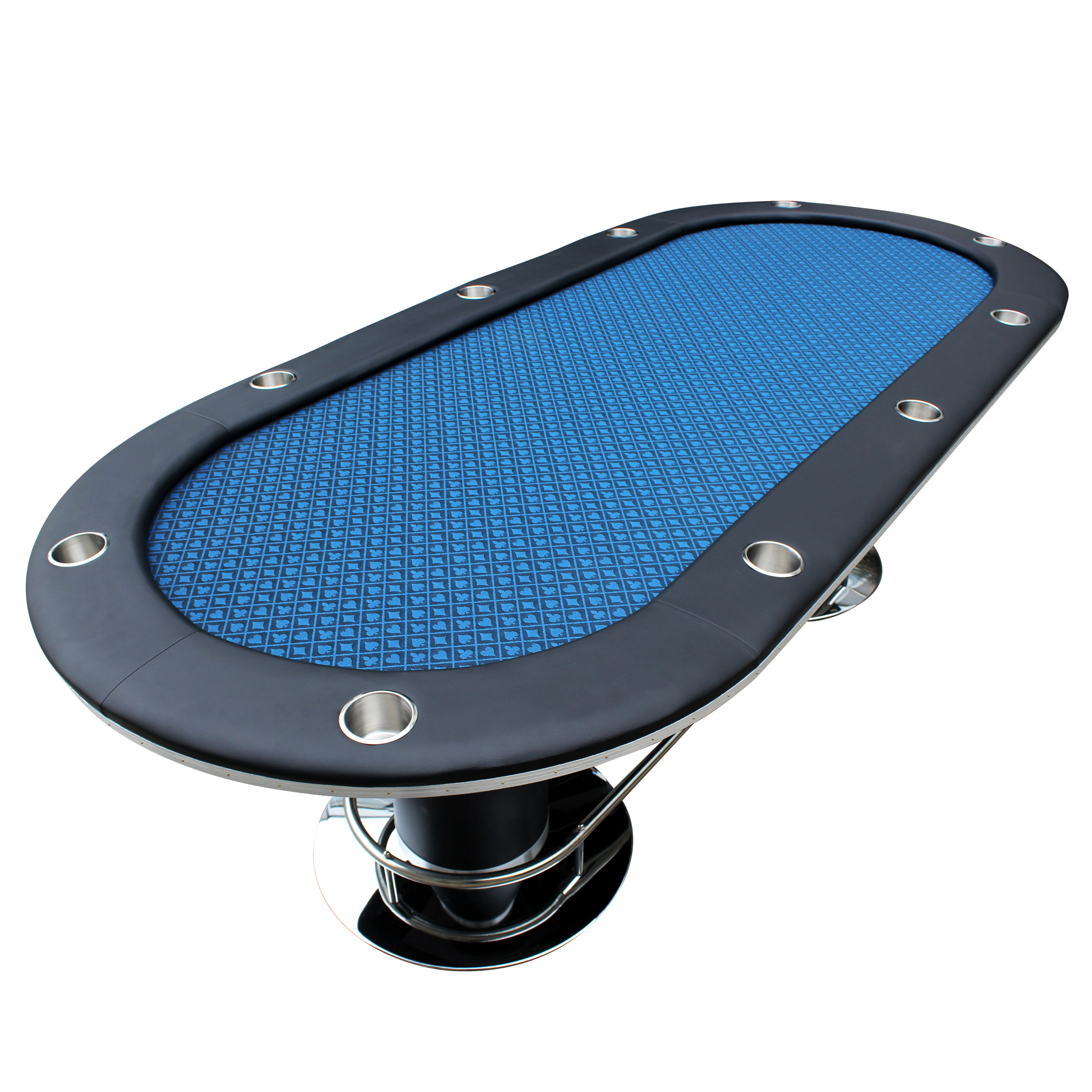 96" Knight 58 Plus Texas Hold'em Poker Table Cup Holders Blue Speed