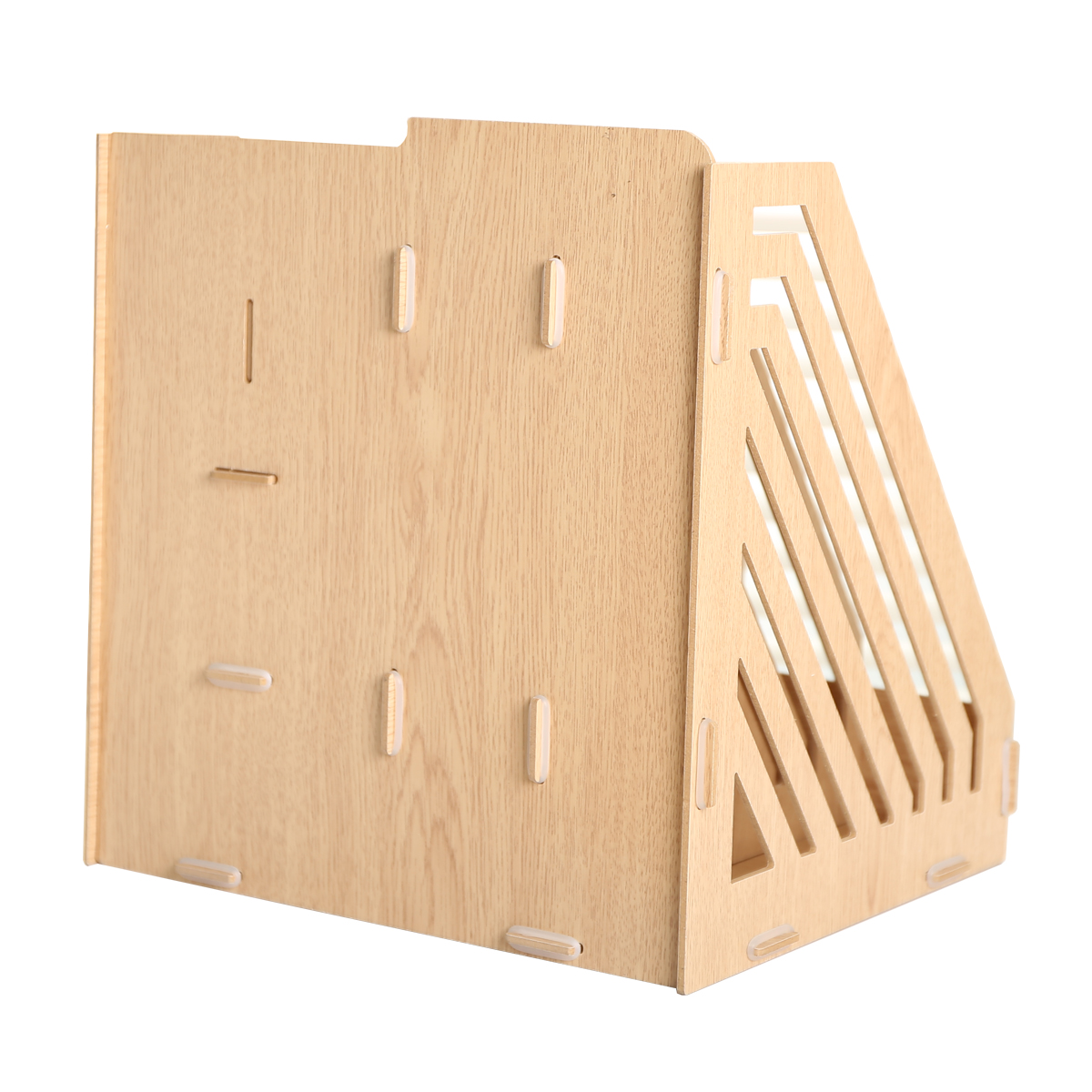 9842 DIY Desktop Multifunction Wood Magazine Rack Brown eBay