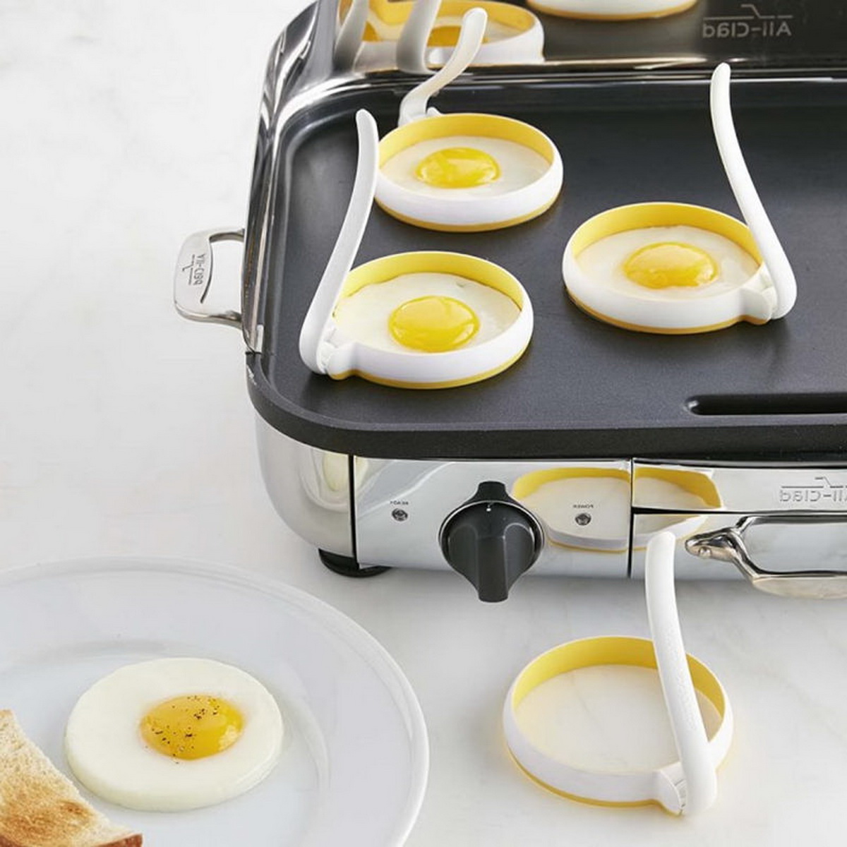 Shaped Round Fried Egg Mold Easy Release NonStick Surface Cooking