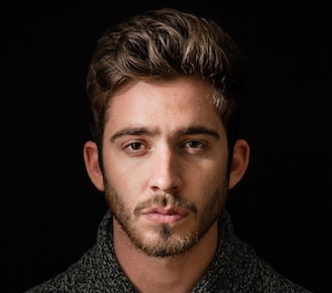 Man's face with a slight beard