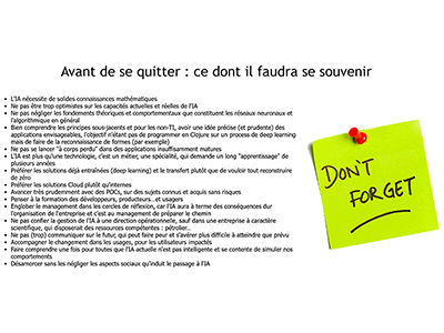 IA, Session 19 : Conclusion et revue QCM