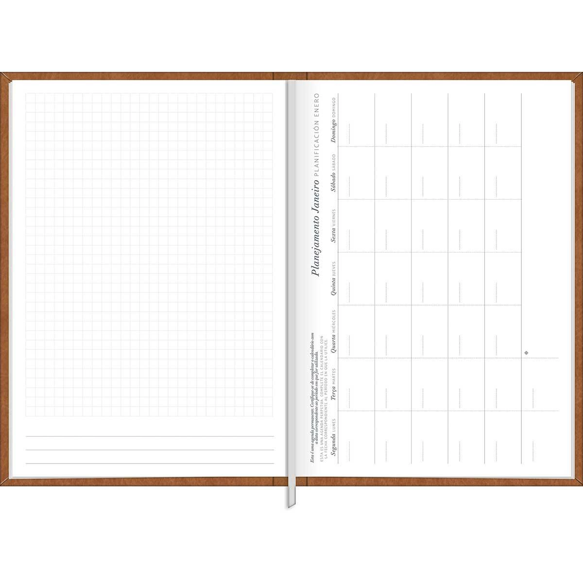 Agenda executiva costurada diária permanente Prátika 205x145mm 2027 - Tilibra