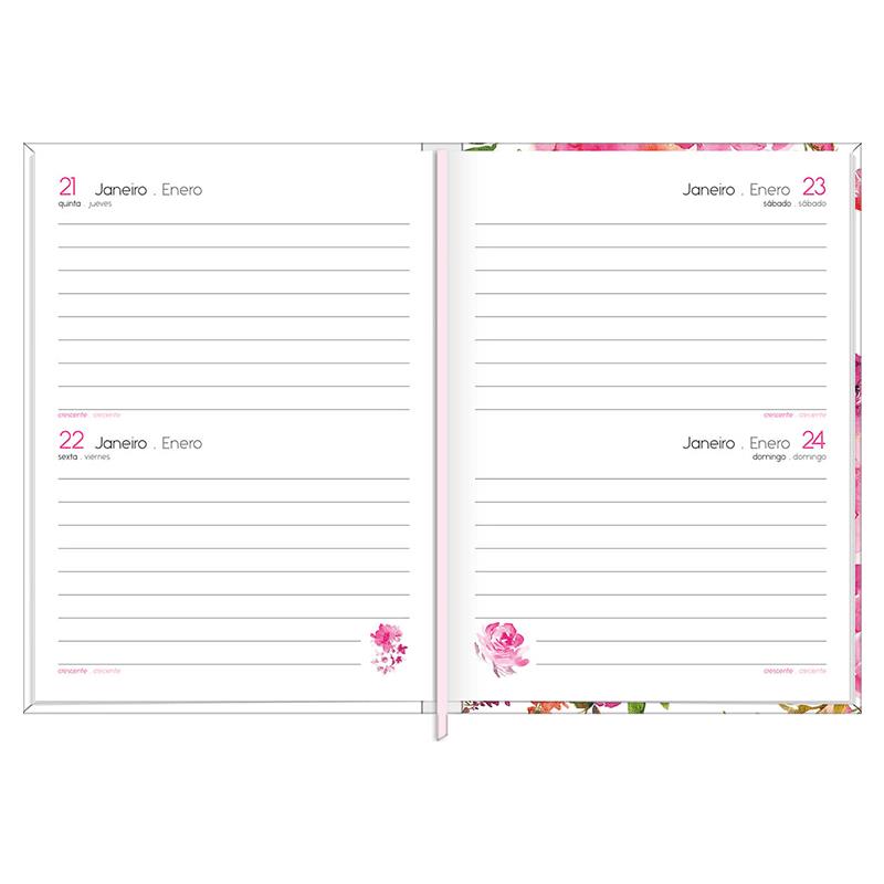Agenda costurada diária Feminine 2026 - Tilibra