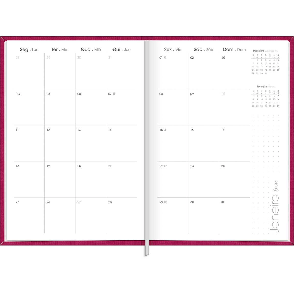 Agenda planner executiva costurada semanal Lume 192x134mm 2027 - Tilibra
