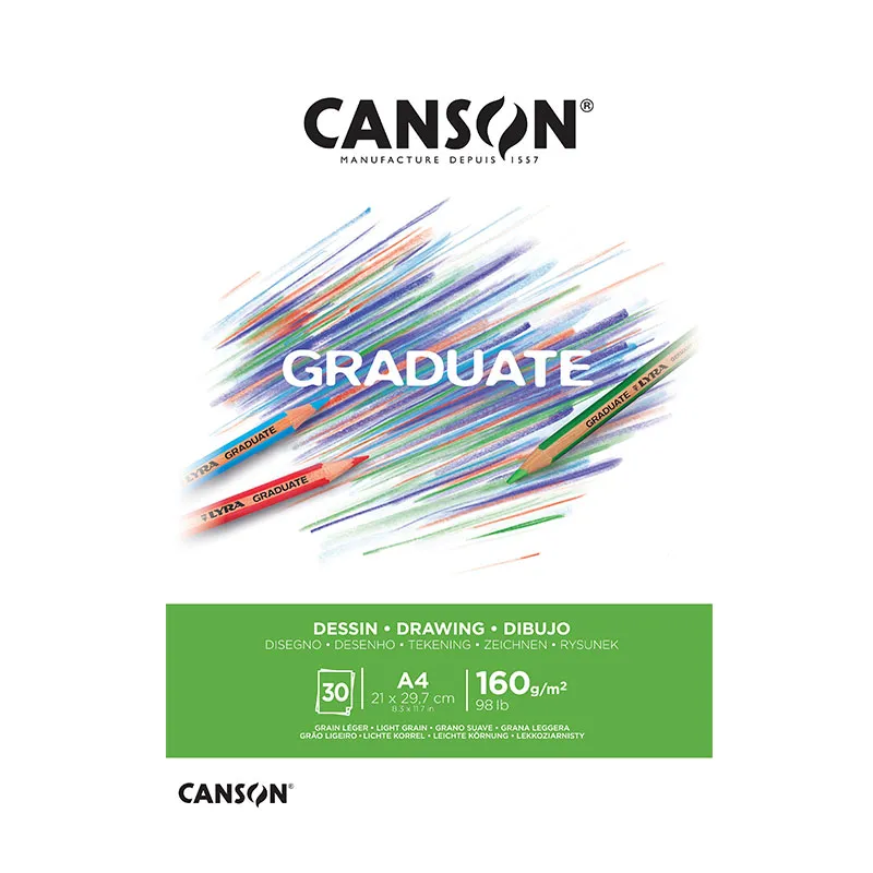 Bloco graduate desenho A4 160g - com 30 folhas - Canson
