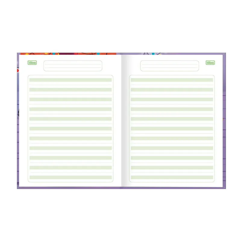 Caderno brochura capa dura caligrafia pauta Verde 40 folhas Sapeca - Tilibra