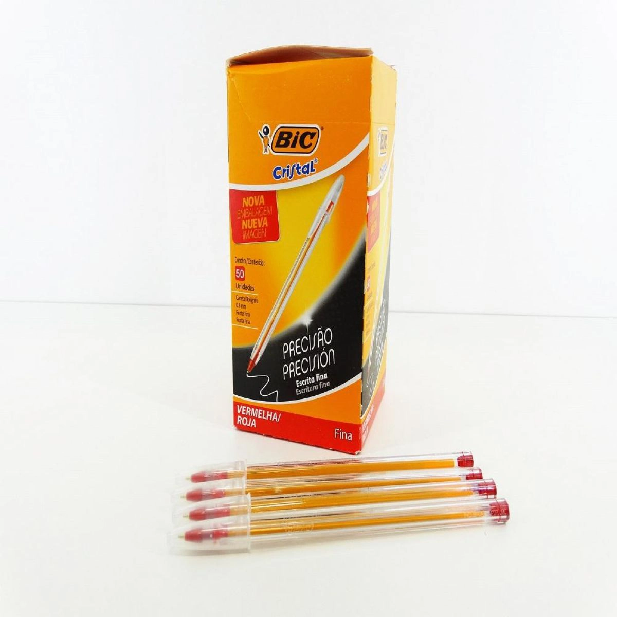 Caneta esferográfica Cristal Fina 0.8 Vermelha - Bic