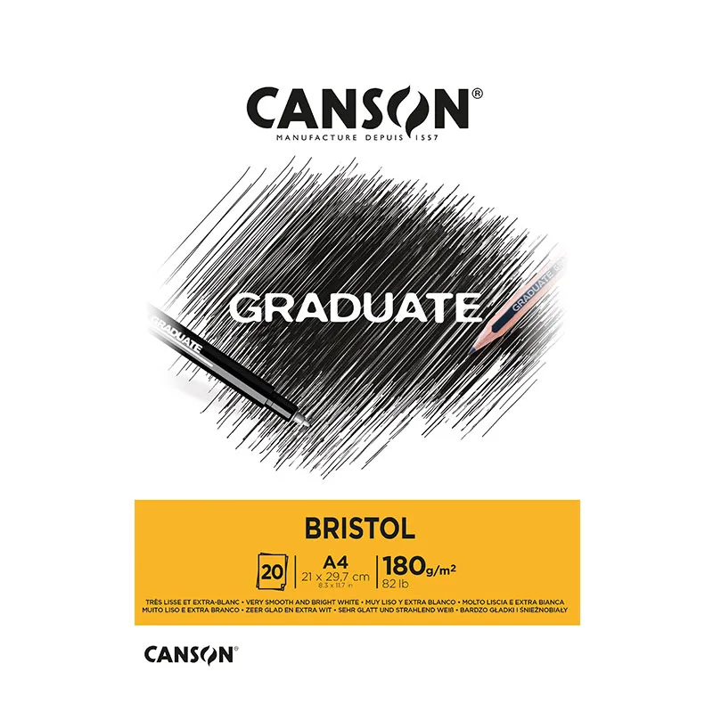 Bloco graduate bristol A4 180g - com 20 folhas - Canson