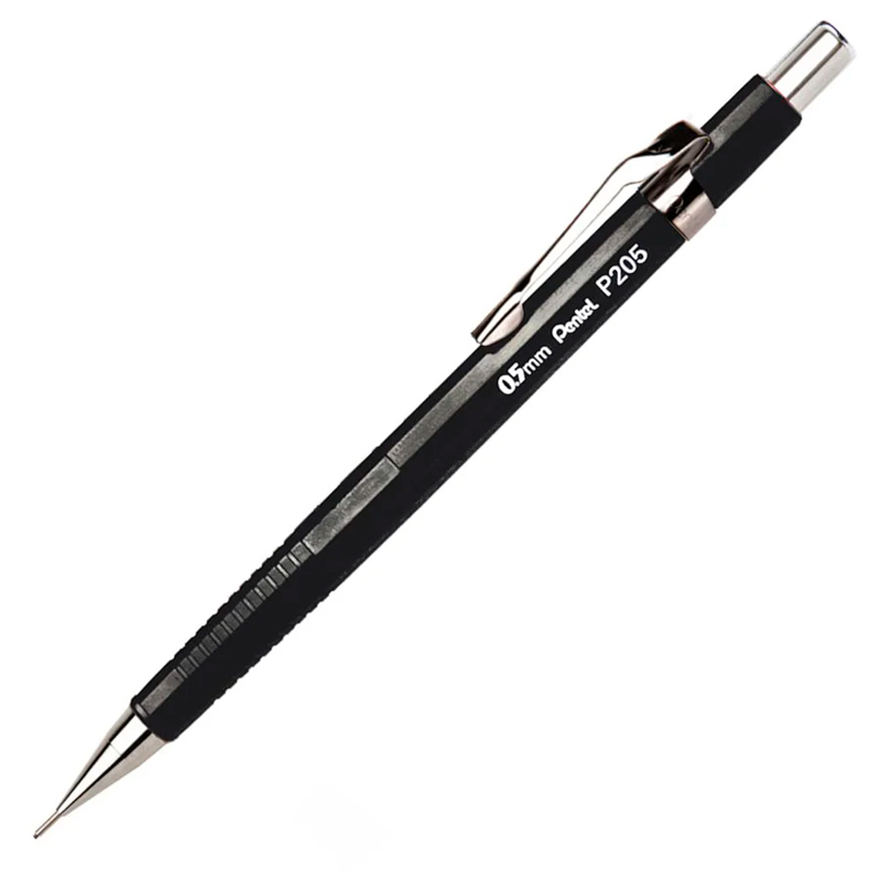 Lapiseira 0.5mm P205 - Preta - Pentel - Escrita - Lepok