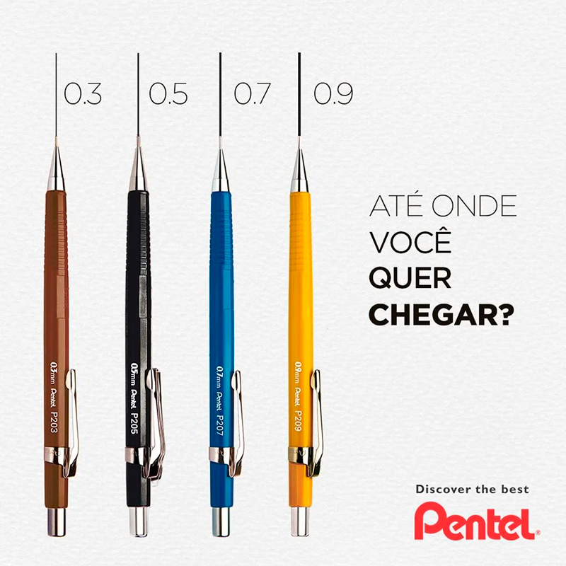 Lapiseira 0.9mm P209 - Amarela - Pentel
