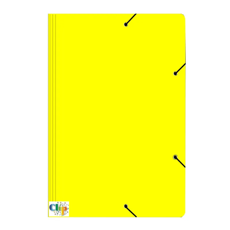 Pasta com aba elástico ofício - Duplex - amarela - ClipColor